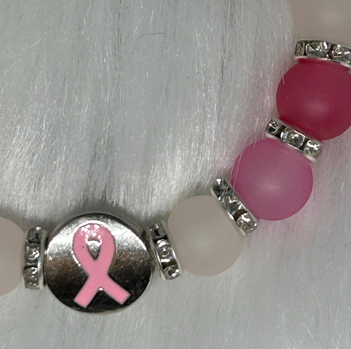 Pink Ombre Breast Cancer Awareness Decade Rosary Bracelet