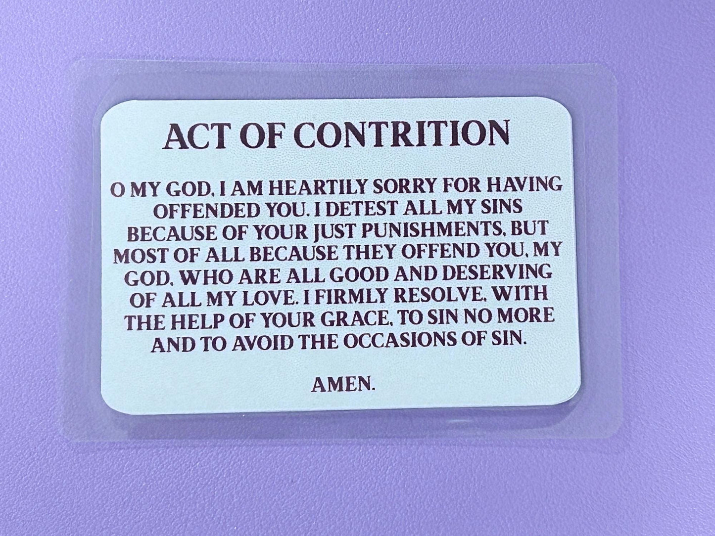 Red Rosary on Cream background I Am Catholic Faith Cards – In Case of Emergency Call a Priest