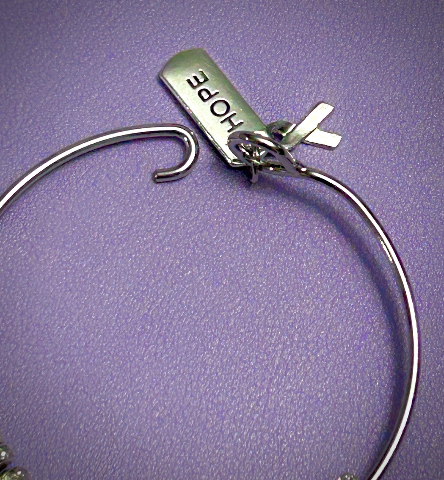 Courage & Faith Bangle Bracelet for Cancer Patient – Saints Rita, Bernadette, Therese, Jude, and Peregrine