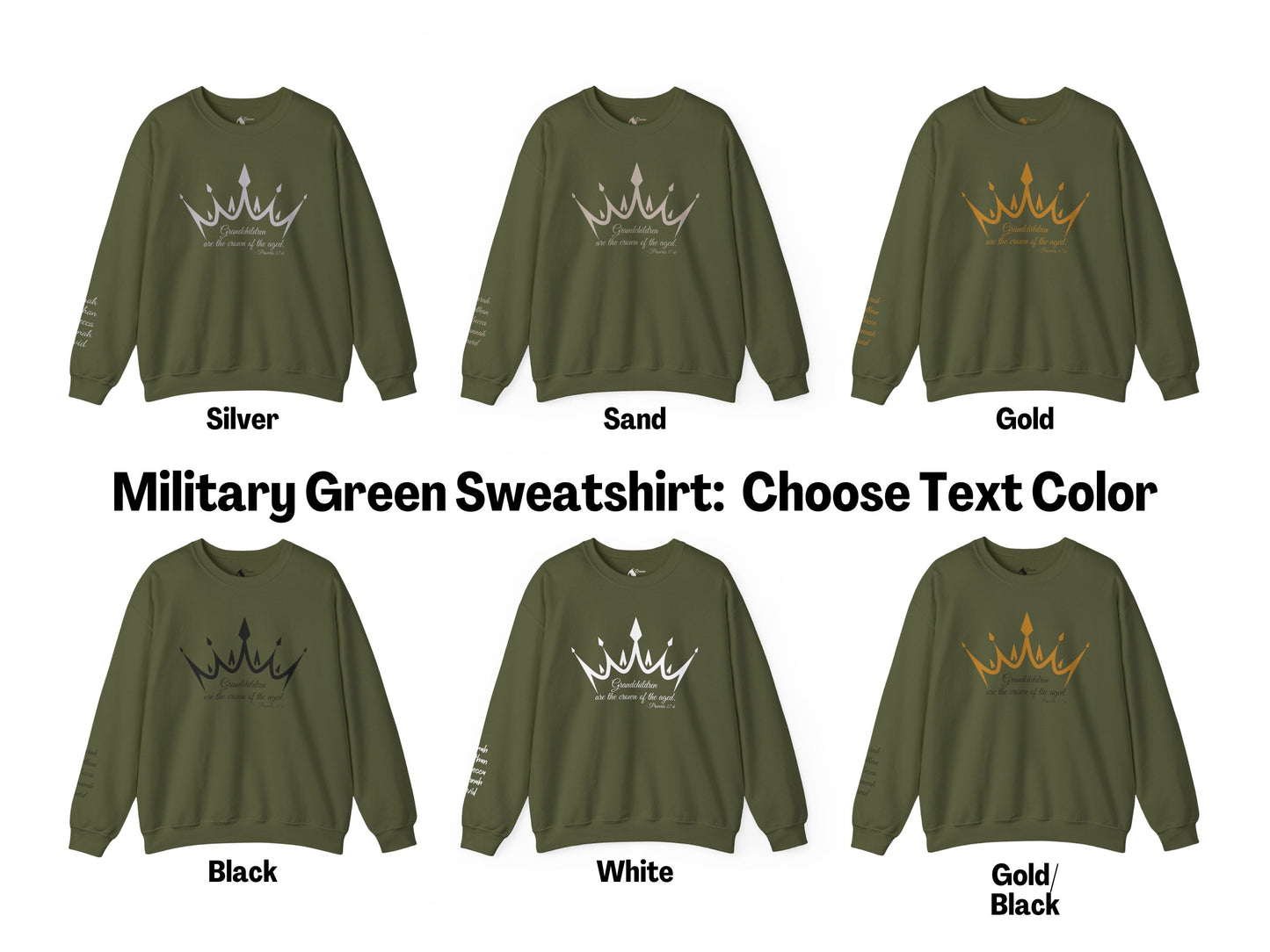 Grandchildren are the Crown of the Aged Proverbs 17:6 Personalized with Grandkids' Names