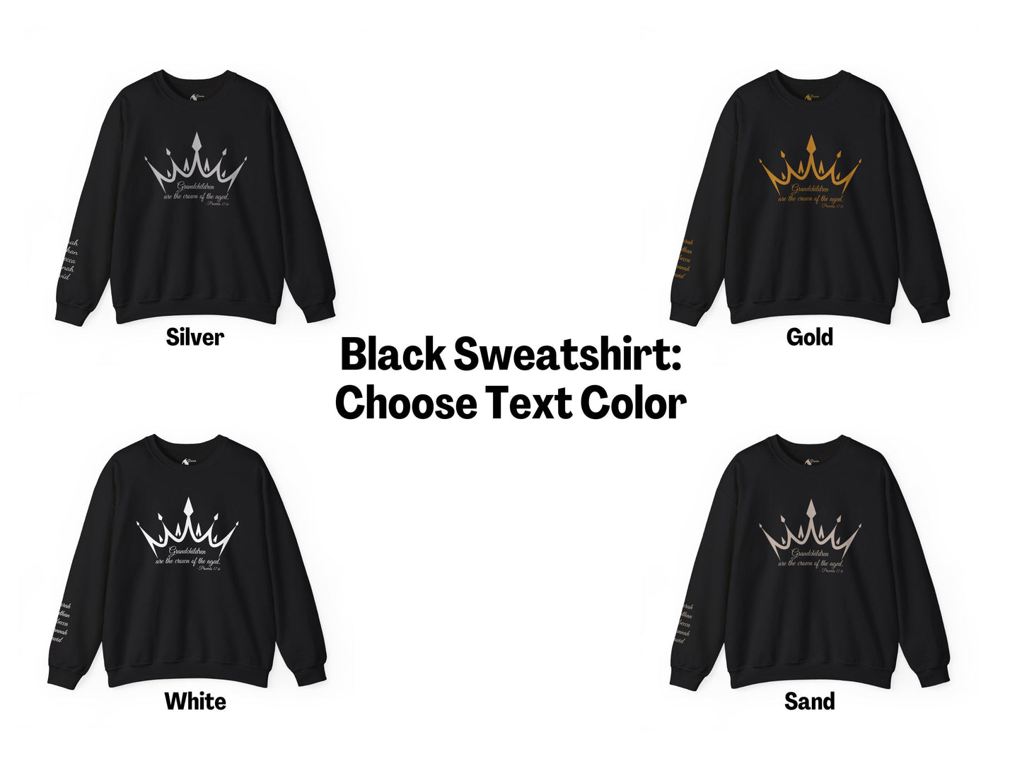 Grandchildren are the Crown of the Aged Proverbs 17:6 Personalized with Grandkids' Names