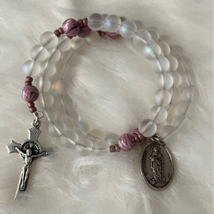 St Matthew wrap Rosary bracelet