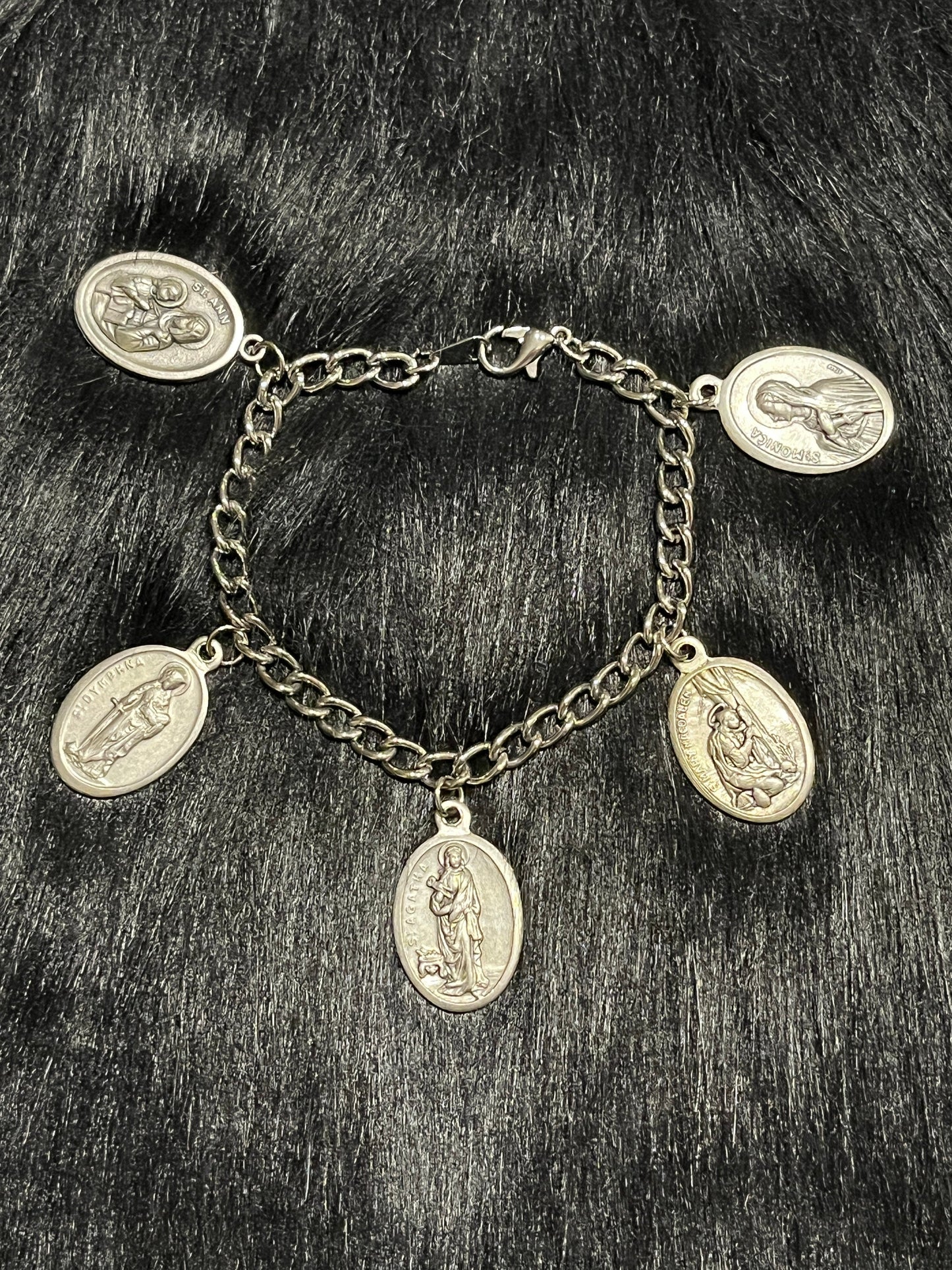 Patron Saint Protection & Devotion Bracelet Featuring St. Michael, Benedict, Our Lady of Mount Carmel, the Holy Spirit, Francis, and Gabriel
