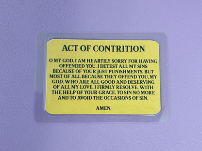 Red Rosary on Golden background I Am Catholic Faith Cards – In Case of Emergency Call a Priest