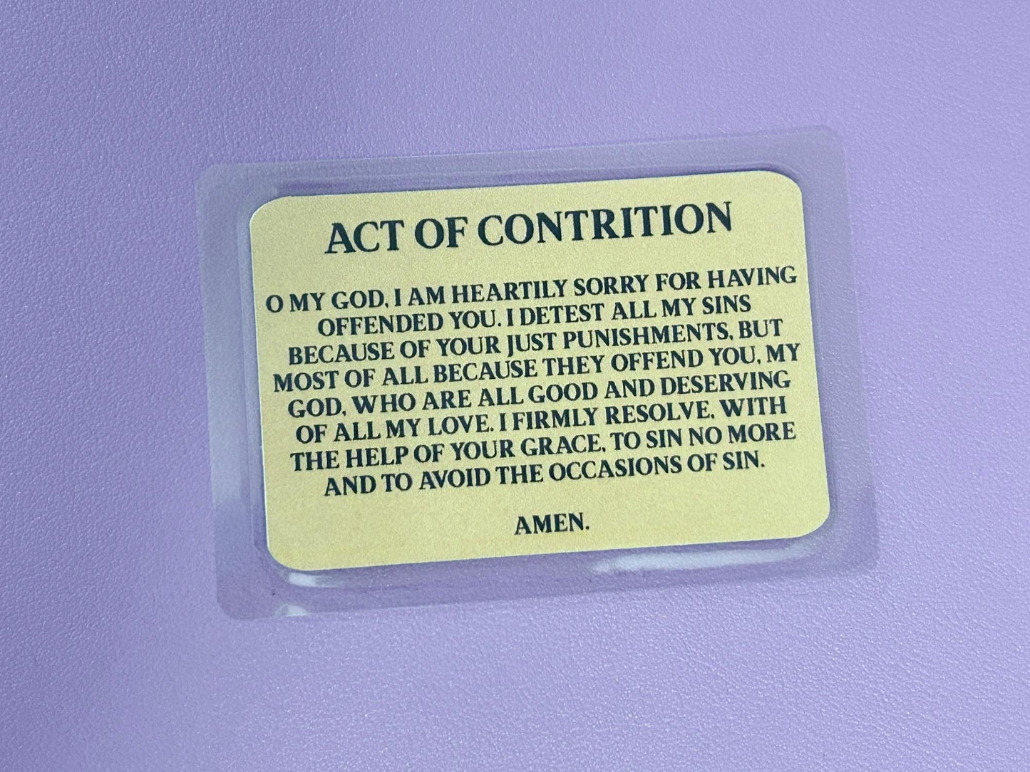 Red Rosary on Aged Parchment background I Am Catholic Faith Cards – In Case of Emergency Call a Priest