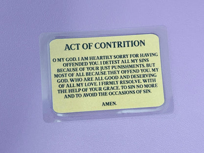 Red Rosary on Aged Parchment background I Am Catholic Faith Cards – In Case of Emergency Call a Priest