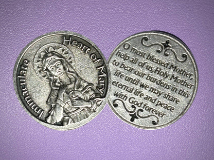 Immaculate Heart of Mary Pocket Token