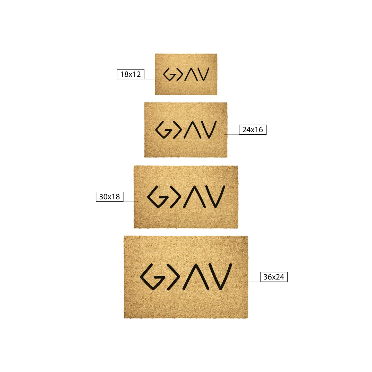 God is Greater Than the Highs and Lows Door Mat, Religious Doormat, Christian Gift, Religious Gift, Doormat w/ Anti-Slip Backing, Faith