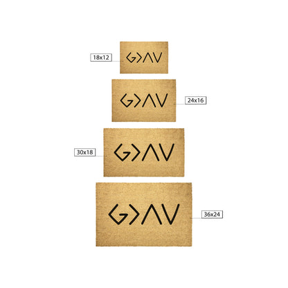 God is Greater Than the Highs and Lows Door Mat, Religious Doormat, Christian Gift, Religious Gift, Doormat w/ Anti-Slip Backing, Faith