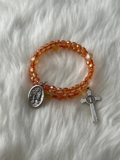 St Bernadette Multiple Sclerosis Inspired Rosary Wrap Bracelet