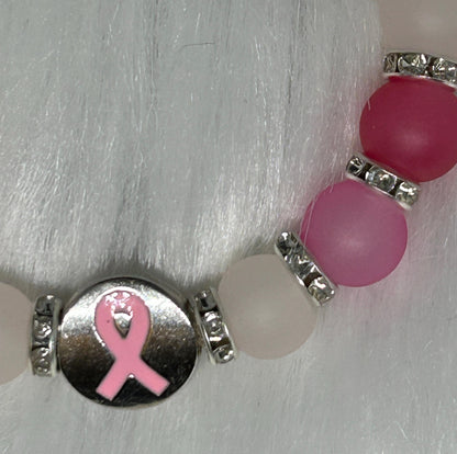 Pink Ombre Breast Cancer Awareness Decade Rosary Bracelet