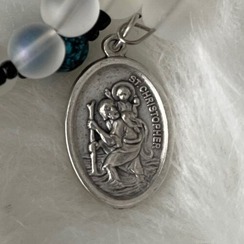 St Christopher medal wrap Rosary bracelet