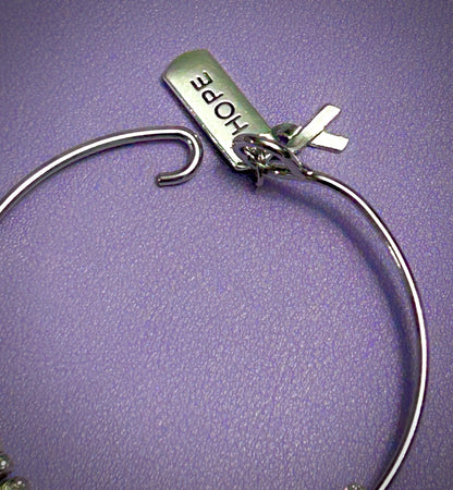 Courage & Faith Bangle Bracelet for Cancer Patient – Saints Rita, Bernadette, Therese, Jude, and Peregrine