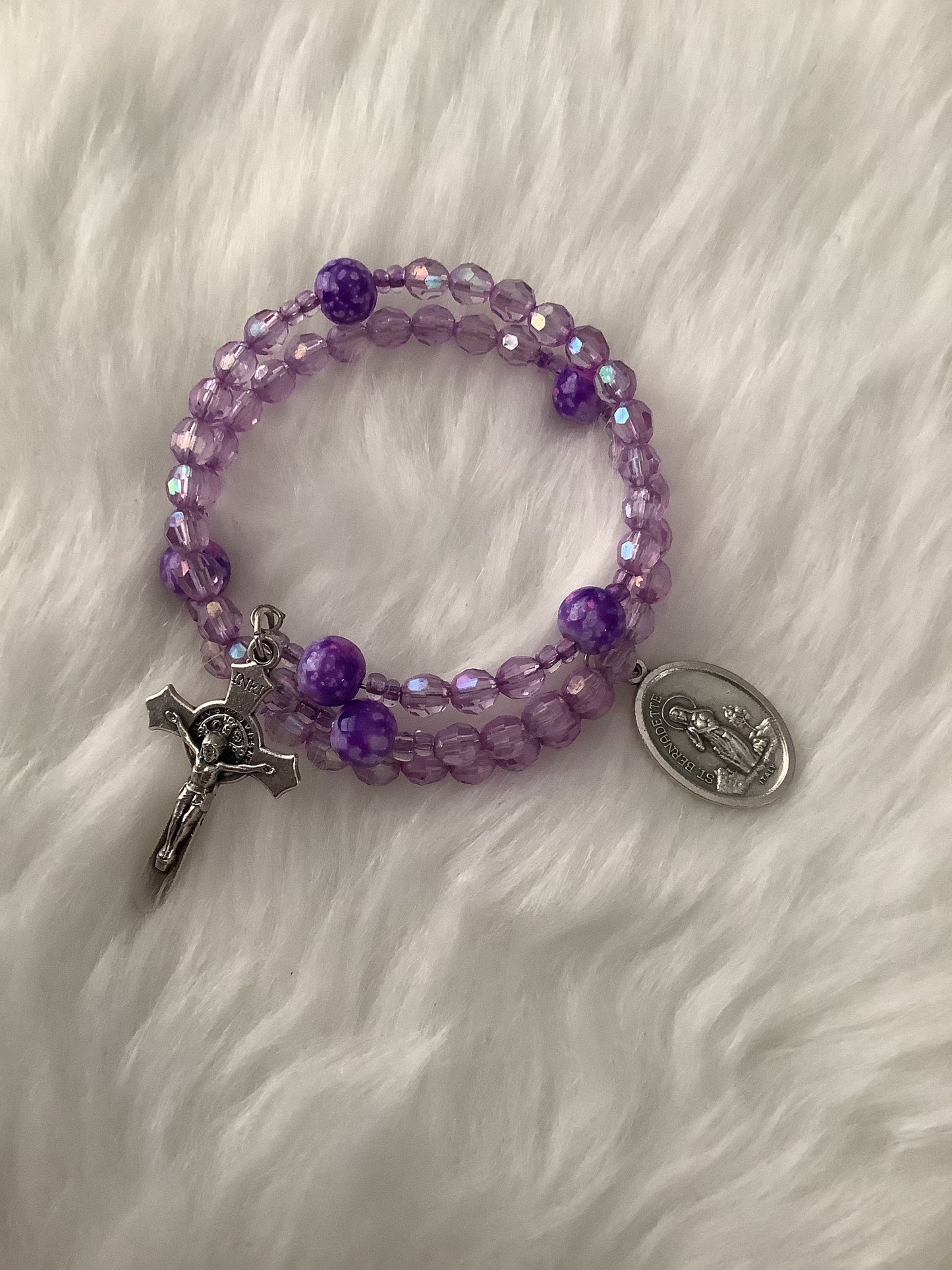 St Bernadette Lupus Inspired Rosary Wrap Bracelet