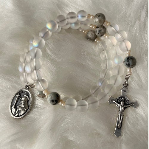 St Rita medal wrap Rosary bracelet