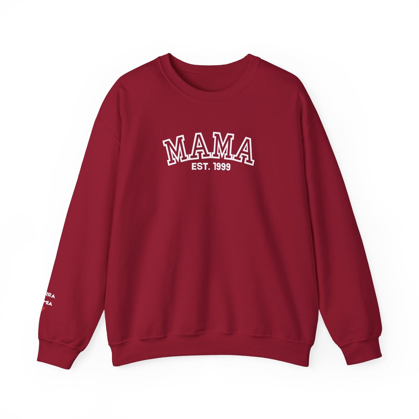 Mama Established Sweatshirt Personalized with Names on Sleeve