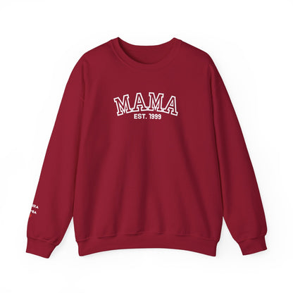Mama Established Sweatshirt Personalized with Names on Sleeve
