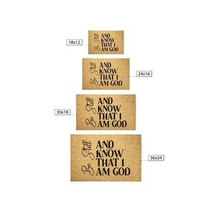 Be Still and Know That I am God Coir Door Mat