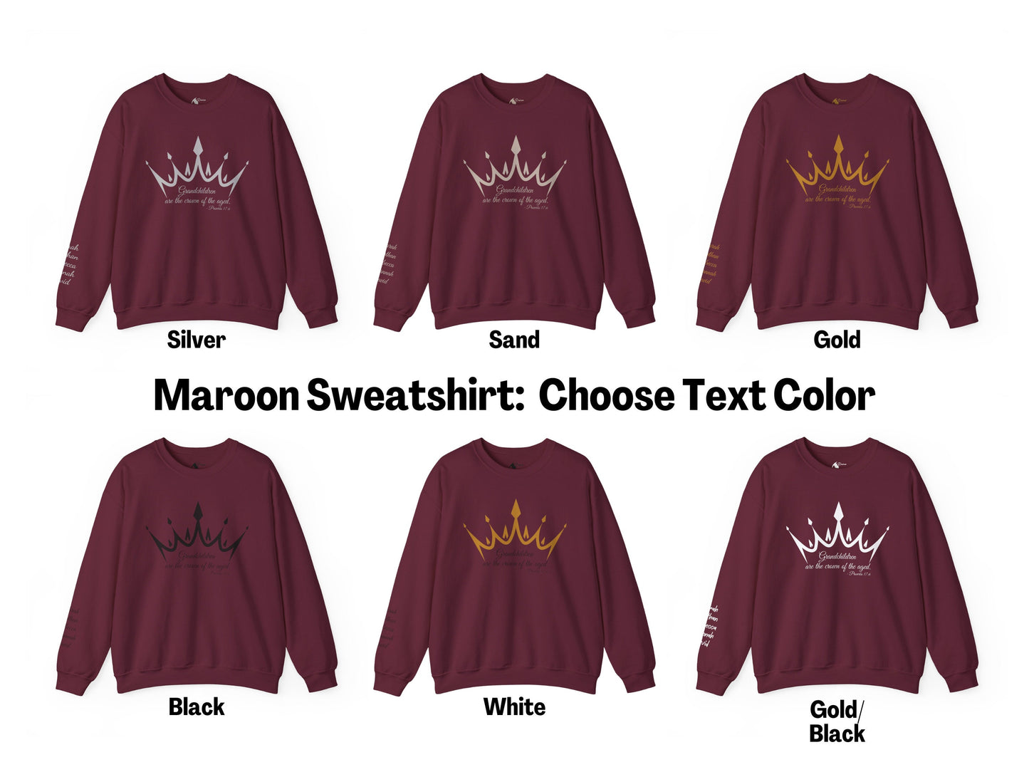 Grandchildren are the Crown of the Aged Proverbs 17:6 Personalized with Grandkids' Names