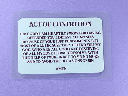 Red Rosary on Soft Ivory background I Am Catholic Faith Cards – In Case of Emergency Call a Priest