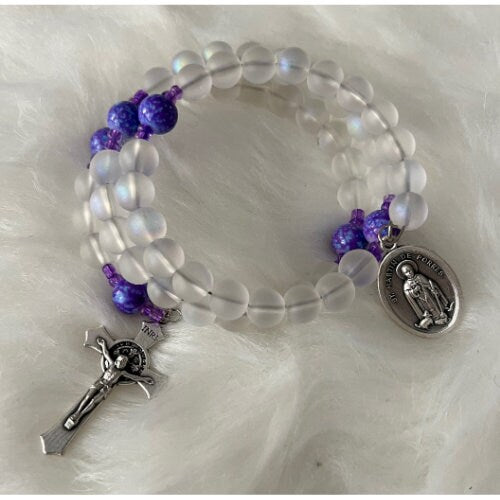 St Martin de Porres medal wrap Rosary bracelet