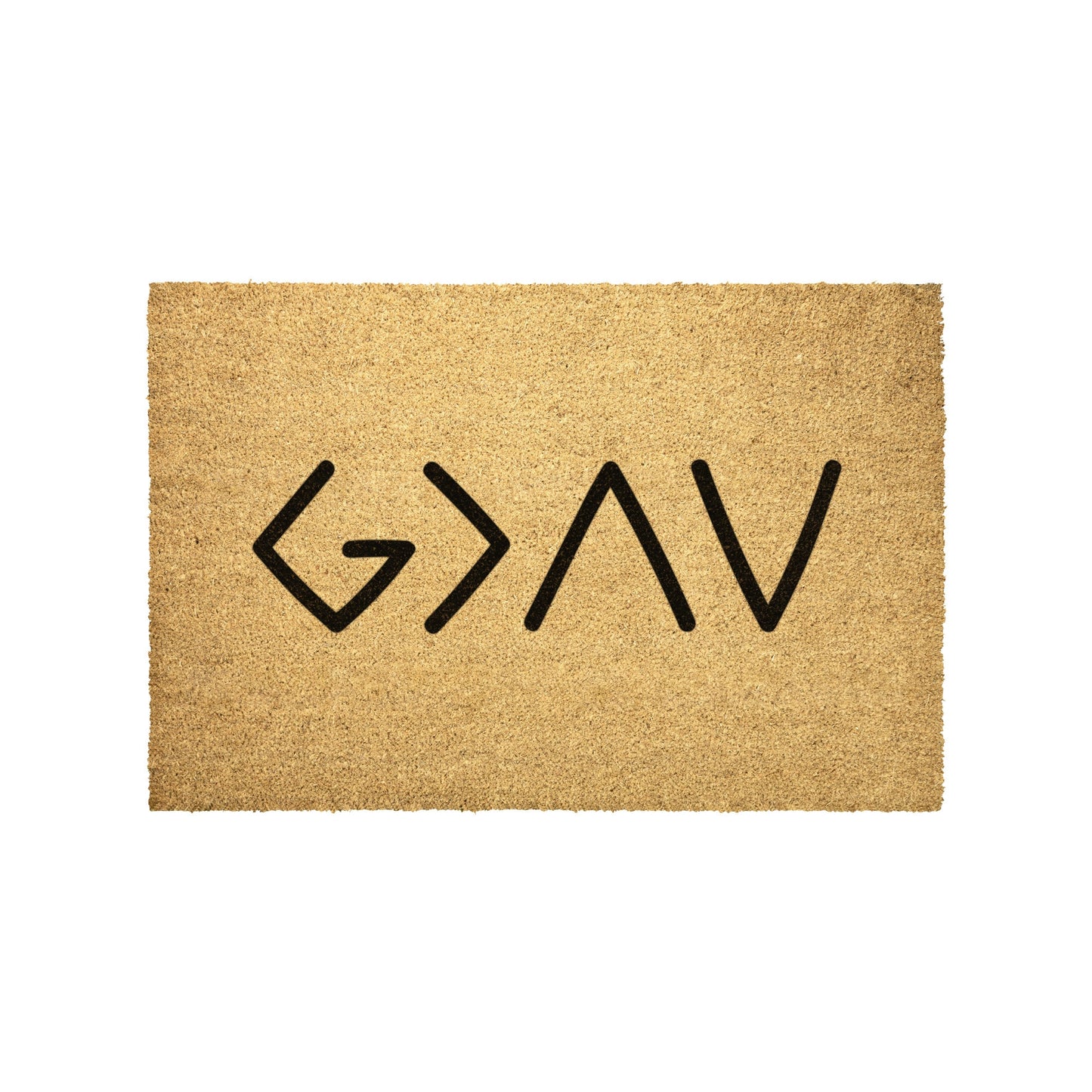 God is Greater Than the Highs and Lows Door Mat, Religious Doormat, Christian Gift, Religious Gift, Doormat w/ Anti-Slip Backing, Faith