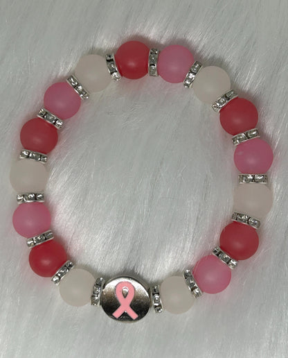 Pink Ombre Breast Cancer Awareness Decade Rosary Bracelet