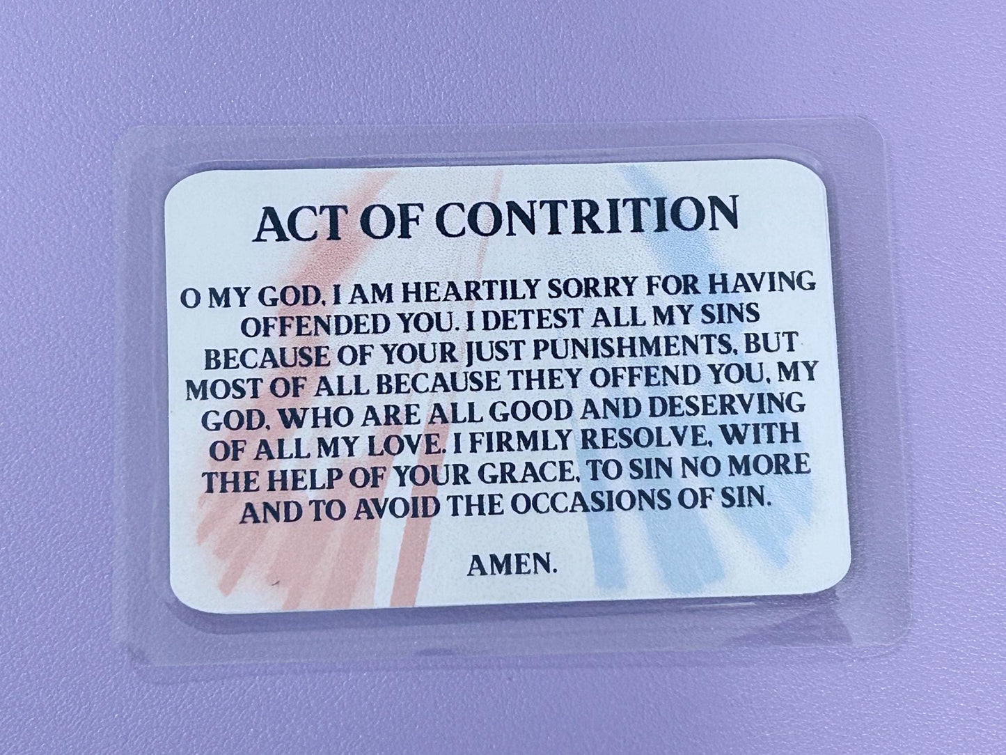 Divine Mercy I Am Catholic Faith Cards – In Case of Emergency Call a Priest – Act of Contrition on Back