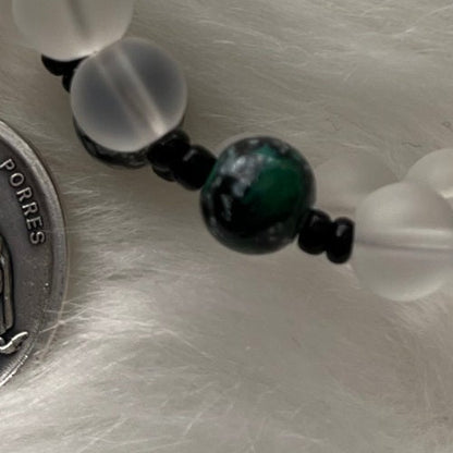 St Martin de Porres medal wrap Rosary bracelet