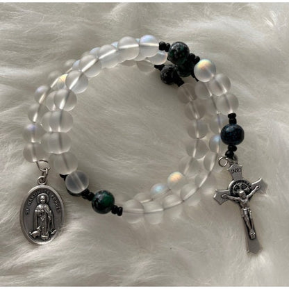 St Martin de Porres medal wrap Rosary bracelet
