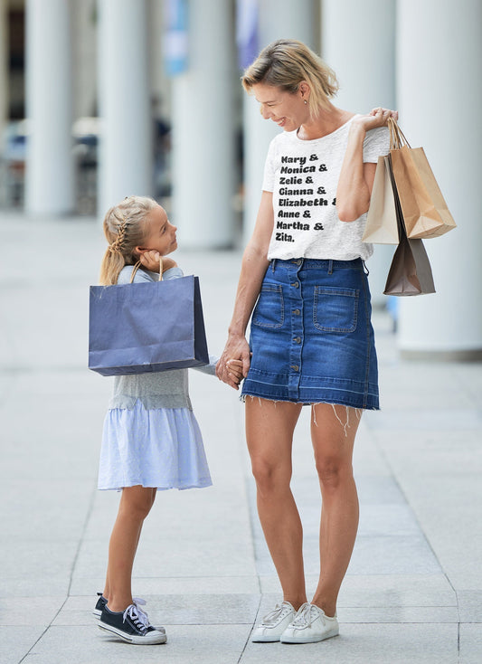 Catholic Patron Saints for Moms Shirt, Pray for Us, Mary, Monica, Zelie, Gianna, Elizabeth, Ann, Martha, Rita